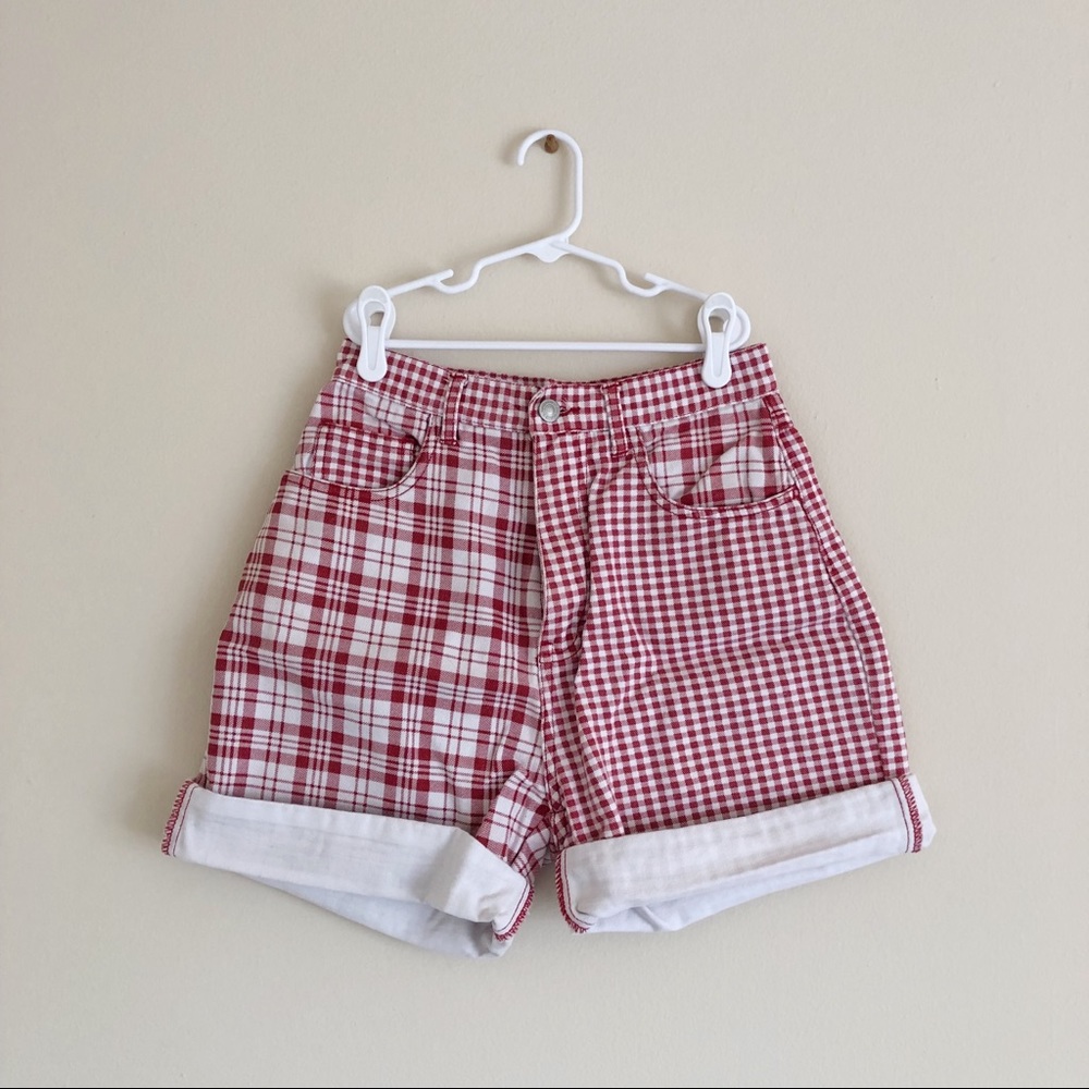 Funky Red Plaid Shorts